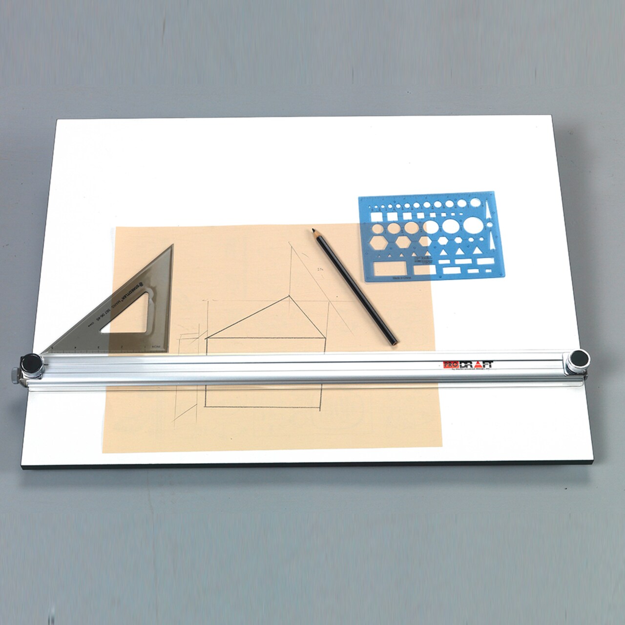 Pro-Draft Parallel Straightedge Board w/Easy-Fold Legs, White, 18" x 24"